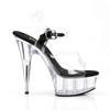 Pleaser - DELIGHT608 Sandaal met enkelband - Zwart/Transparant Product image